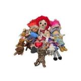 Large Mixed Doll & Plush Lot – Cabbage Patch Style, Raggedy Ann, Trolls, Animals & More