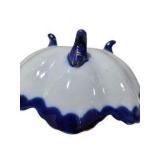 Japanese Blue Floral Bowls, Hand Painted Footed Dish & Porcelain Spoon Lot