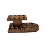 Vintage Smoking Pipe Collection With Decatur Walnut Stand, Ropp, Falcon, Longchamp, Jansen’s and More