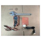 Klein Tools Digital Multimeter, 15" Adjustable Wrench, and Heating Element: