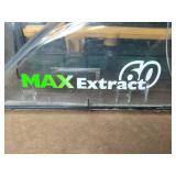 This upright cleaning machine is a Hoover Max Extract 60 Pressure Pro Carpet Deep Cleaner (Model FH50220). It is pictured next to a multi-purpose carpet cleaning formula