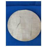 12"  Circular wood blank intended for woodworking, woodturning, or musical instrument making.