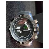 Stauer Sport Hybrid Watch with a stainless steel and silicone strap