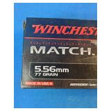 Winchester Match 5.56mm NATO 77 Grain BTHP rifle