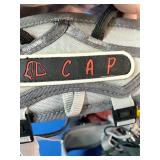 CAMP USA Flint Climbing Harness featuring EVA padding and auto-locking buckles, These are Adidas Five Ten Coyote climbing shoes with Stealth C4 rubber soles, and This is a ClimbX Fiend climbing chalk 