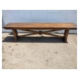 Dining Bench in a reclaimed barnwood finish