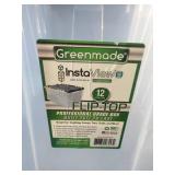 (2) Greenmade 12-Gallon Instaview Flip-Top storage tote in black and clear.