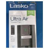 This is a Lasko 48" Ultra Air space-saving tower fan in black