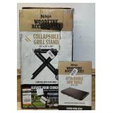 *Ninja WoodFire Accessories Collapsible Grill Stand, Attachable Side Table Msrp $189.99