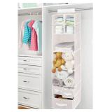 mDesign Fabric Hanging Organizer - Over Closet Rod Storage - 7 Shelves/3 Removable Drawers for Baby Nursery Bedroom Organization, Hold Clothes, Linens, Toys, Accessories, Jane Collection, Cream/White