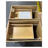Hampton Bay Recessed Panel 15 in. W   24 in. D   34.5 in. H Assembled Base Kitchen Cabinet in Unfinished Msrp $105.00 (slight damage, lot of 2)