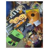 Halloween Decor Mixed Lot With Scarecrow, Pumpkin Lights & Signs