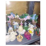 Mixed Easter Bunny Figurine & Basket Decor