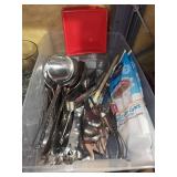 Mixed Kitchenware Lot - Bowls, Glasses, Cutlery, Knife Block & Plates