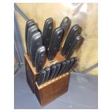 Mixed Kitchenware Lot - Bowls, Glasses, Cutlery, Knife Block & Plates
