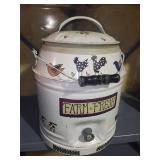 Farm Fresh Decorative Milk Can Canister With Lid & Spigot