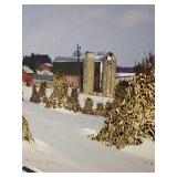 Framed Canvas Wall Art 34 X 24 Farm Scene
