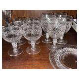 Vintage Cut Crystal Stemware Lot Goblets Coupes & Plates 12 Pc Set