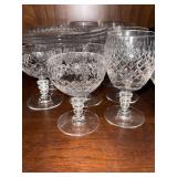 Vintage Cut Crystal Stemware Lot Goblets Coupes & Plates 12 Pc Set