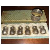 Antique Sterling Silver Shaker Set w Napkin Ring Boxed 1910 Engraved