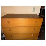 Vintage 2-Piece 3 Drawer Over 2 Door Storage Cabinet Oak Finish