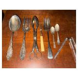 Vintage Silverplate Flatware Serving Utensils Souvenir Spoons 8 Pc Lot
