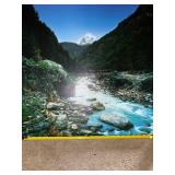 John Wong Mountain River Landscape Canvas Wall Art 23x23 Good