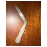 Antique Hallmarked Folding Fruit Pocket Knife Engraved Handle 4.75in
