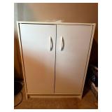 White 2 Door Storage Cabinet Shelving Unit 24 x 12 x 31 Good