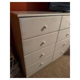 White 8 Drawer Dresser Chest Painted Wood Bedroom Storage 47x39in