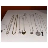 Mixed Costume Jewelry Lot Necklaces Pendants Bracelet Silver Gold Tone