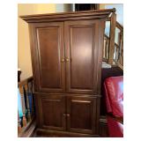 Traditional Cherry Finish Entertainment Armoire Cabinet 42x73x23