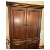 Traditional Cherry Finish Entertainment Armoire Cabinet 4 Door Good
