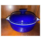 Emile Henry Covered Casserole 2.5 Qt Cobalt Blue Ceramic Dish