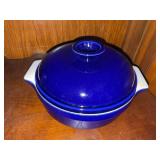 Emile Henry Covered Casserole 2.5 Qt Cobalt Blue Ceramic Dish