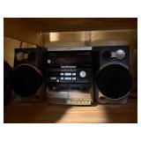 Magnavox MAS-300 Mini Hi-Fi Stereo System 3CD Dual Cassette w Speakers