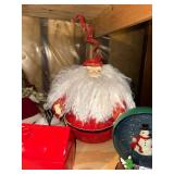 Mixed Christmas Decor Lot Santa Snow Globe Plush Snowmen Holiday