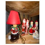 Christmas Decor Lot Santa Figurines Teddy Bear Lamp Tree Holiday Set
