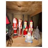 Christmas Decor Lot Santa Figurines Teddy Bear Lamp Tree Holiday Set