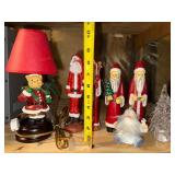 Christmas Decor Lot Santa Figurines Teddy Bear Lamp Tree Holiday Set