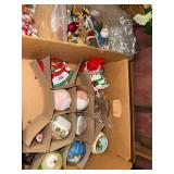 Vintage Christmas Ornament Lot Satin Balls Felt Figures Icicles Mixed