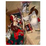Mixed Christmas Decoration Lot Ornaments Plush Tins Figurines Decor