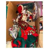 Mixed Christmas Decoration Lot Ornaments Plush Tins Figurines Decor