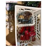 Christmas Decor Lot w/ 2 Tabletop Trees & String Lights Mixed Brands