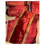 Burgundy Red Gold Decorative Queen Bedding Set Pillows Shams Comforter