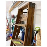 Vintage Wooden Folding Stepladder 5 Step Painter Style Ladder Good