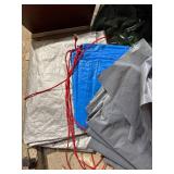 Mixed Lot Utility Tarps Outdoor Covers Green Blue Gray Silver Good