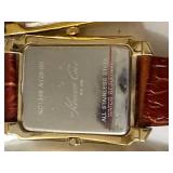 Gruen Kenneth Cole Stauer Rectangular Quartz Watch Lot 3 Gold Tone