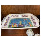 Mixed Serveware Lot Cobalt Glass Bowls Platter Ceramic Dish Shakers