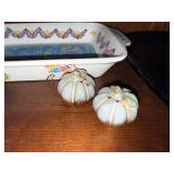 Mixed Serveware Lot Cobalt Glass Bowls Platter Ceramic Dish Shakers